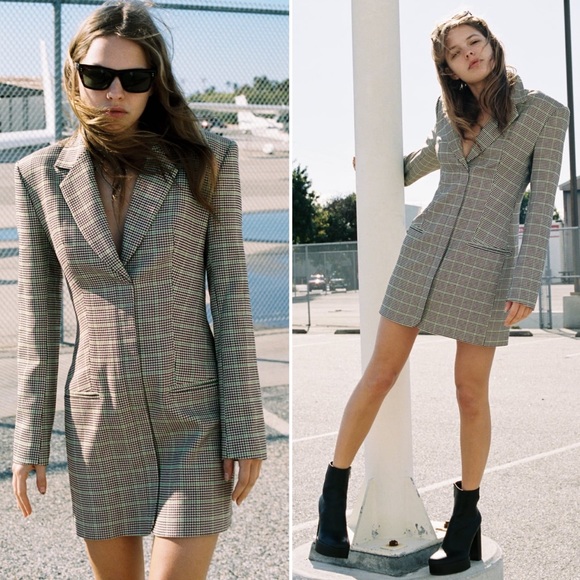 Zara Plaid Blazers Dress - Picture 2 of 2